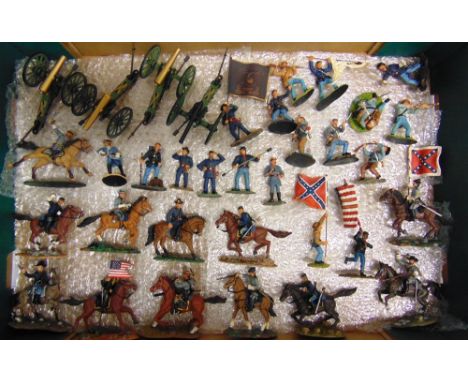 THIRTY-FOUR BRITAINS AMERICAN CIVIL WAR MODEL SOLDIERS &amp; ACCESSORIES  all unboxed.