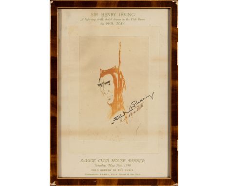 AUTOGRAPHS - ARCTIC EXPLORATION INTEREST  A Savage Club House Dinner commemorative lithograph, 28th May 1910, depicting Sir H