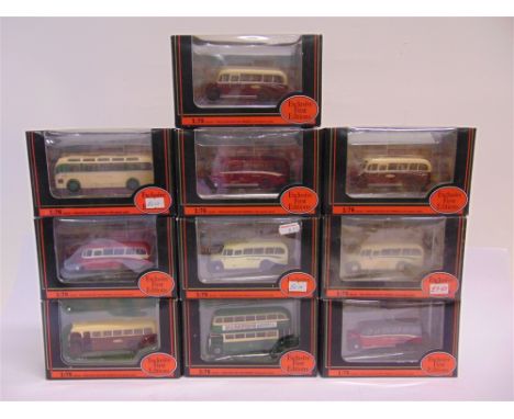 TEN 1/76 SCALE EXCLUSIVE FIRST EDITIONS MODEL BUSES  each mint or near mint and boxed.