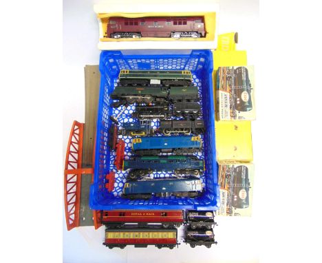 [O GAUGE]. A MISCELLANEOUS COLLECTION  comprising two Hornby 0-4-0 tank locomotives (one dismantled in box); two coaches, bot