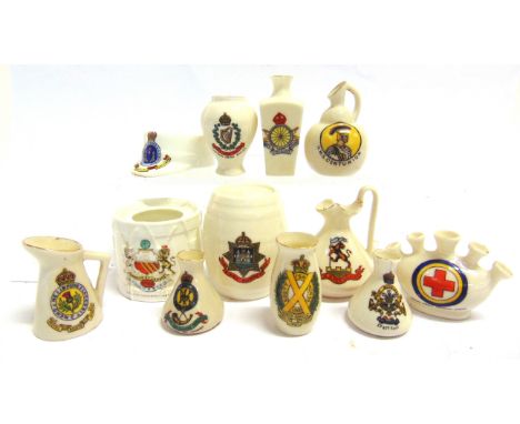 CRESTED CHINA - ASSORTED  Approximately 102 pieces, by Goss (28) and others (74), comprising a Goss Model of Burton Beer Barr