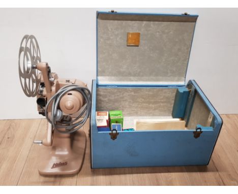 RARE 1957 ITALIAN NILUS 8MM PROJECTOR WITH BULBS AND INSTRUCTIONS ALSO INCLUDES ORIGINAL CASE