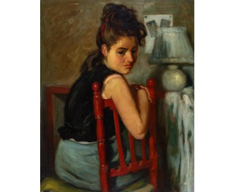 CARLES NADAL FARRERAS (Paris, 1917 - Sitges, Barcelona, 1998)."Female portrait", 1944.Oil on canvas.Signed and dated in the l