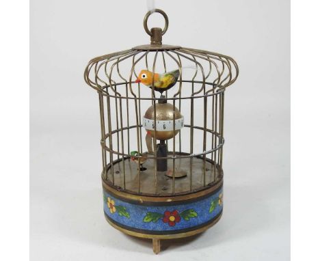 A reproduction birdcage automaton, 20cm high