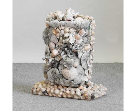 An unusual lamp, composed of shells and coral48w x 25d x 60h