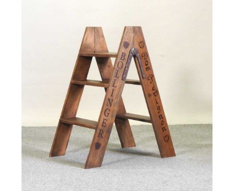A vintage style wooden step ladder, with applied lettering, 82cm high