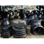Lot - On (3) Shelves of Flanges, Elbows, Reducers & Tee's