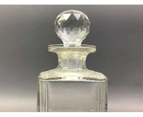 CRYSTAL DECANTER WITH STOPPER AND OTHER GLASS WARE  including various drinking glasses 