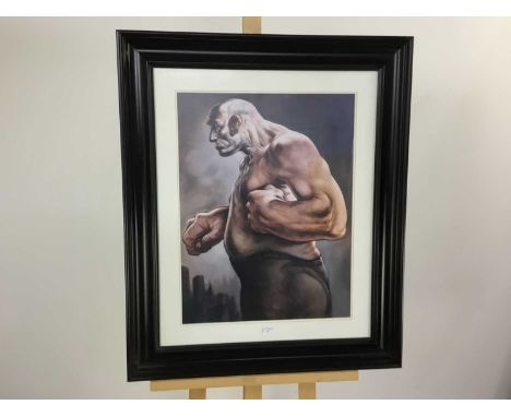 PETER HOWSON OBE (SCOTTISH b. 1958) MADAI colour printmounted, framed and under glassoverall 95cm x 80cmPrint, 65cm high , 49