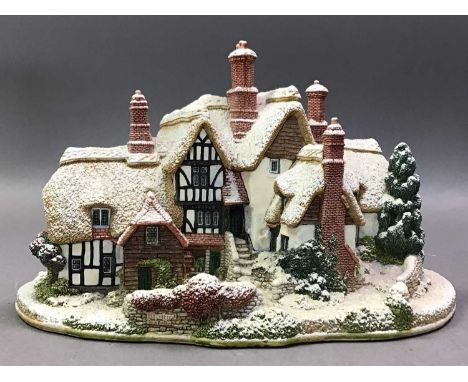 LILLIPUT LANE 'COUNTRY LIVING IN WINTER' MODEL  AND OTHER CERAMICS  including two vases and two figure groups Crazing to the 