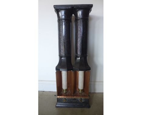 An interesting vintage cast iron Embassy gas fire - Height 92cm x 31cm x 18cm