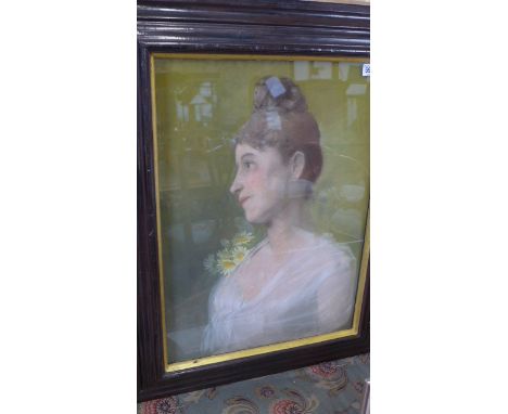 ** Schwartz?  19th/20th century Austrian portrait of a Lady - pastel 63cm x 45cm - indistinctly signed and dated 