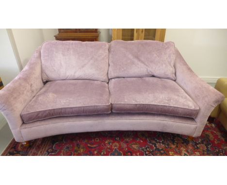 A modern Laura Ashley crushed velvet three seater sofa - Length 195cm