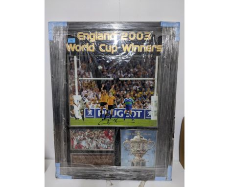 An All stars England 2003 World cup Winners autographed print, signed by Johnny Wilkinson, with All stars certificate of auth