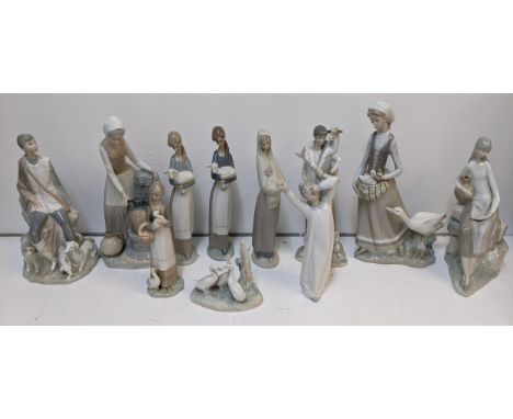 A collection of Lladro, Nao and others to include one entitled Anxious Goose and othersLocation: 