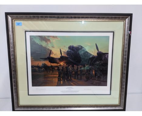 Anthony Saunders - 'Final Briefing - The Dambusters Raid' - a signed limited edition lithographic print no.241/350, signed in