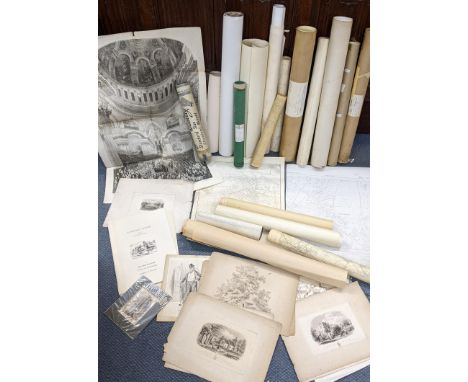 A mixed lot to include a collection of Ordnance Survey maps and various engravings Location: 