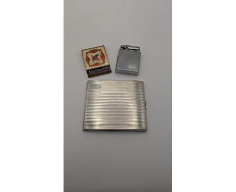 A silver cigarette case, hallmarked Birmingham 1928, 134.1gLocation: 