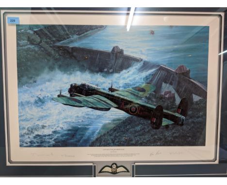 Anthony Saunders - 'Low Pass over the Mohne Dam' - an artist signed limited edition print numbered 46/425, also signed in pen