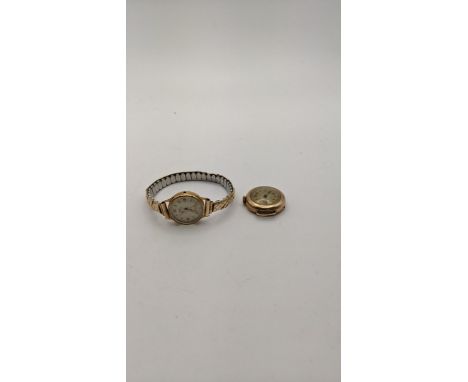 A 18ct gold Camy Geneva manual wind wristwatch on a later expanding bracelet, together with a 9ct gold wristwatchLocation: 