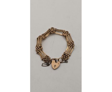 9ct gold gate link bracelet A/F, 10.75gLocation: 
