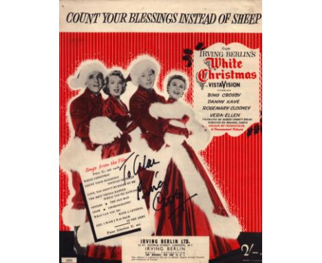 Bing Crosby signed Count Yor Blessings Instead of Sheep from White Christmas vintage music score. TV/Film, Entertainment auto