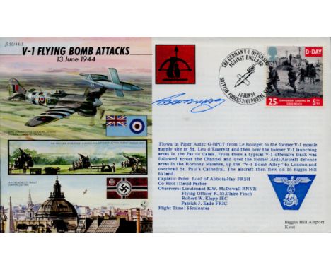 WW2 cover 44/5b Flying Attacks Flown Piper Aztec pilot Signed. 13 Jun 94 BFPS 2401 V - I Flying Attacks Flown Piper Aztec. pi