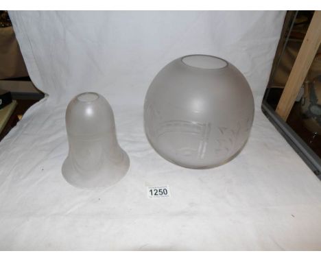 2 Acid etched lamp shades