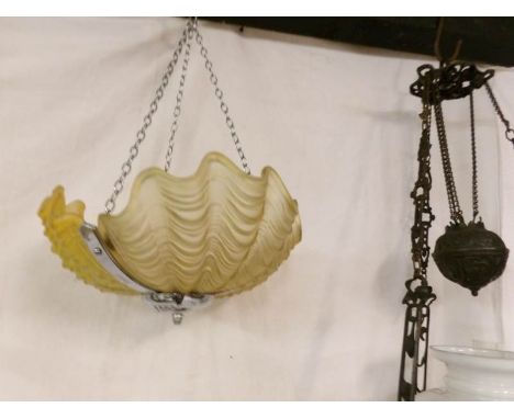 An Art Deco 'Clam' shell ceiling light