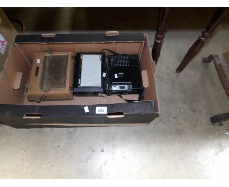 A cassette recorder, radios etc