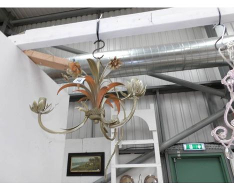 A metal ceiling light