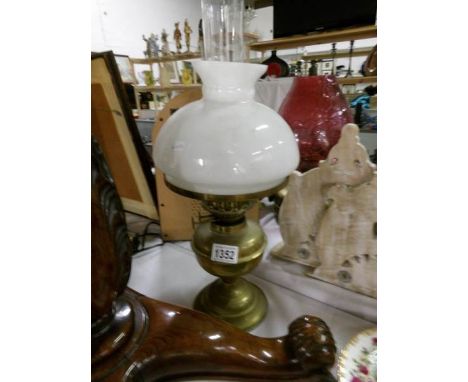 A brass oil lamp