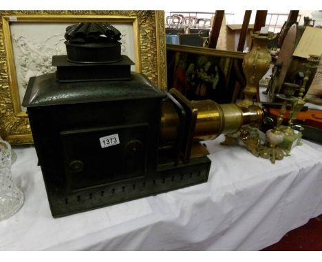 A Victorian magic lantern projector