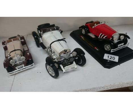 3 model cars including Mercedes