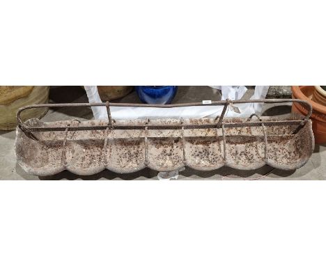 Vintage cast iron feeding trough - 129cms long
