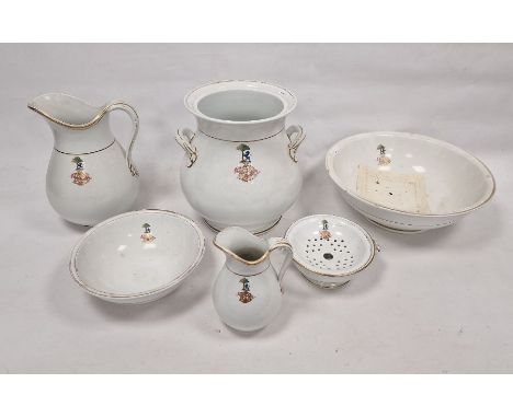 19th century Minton porcelain part wash and dinner service&nbsp;including five graduated oval meat dishes, toilet ewer and ba