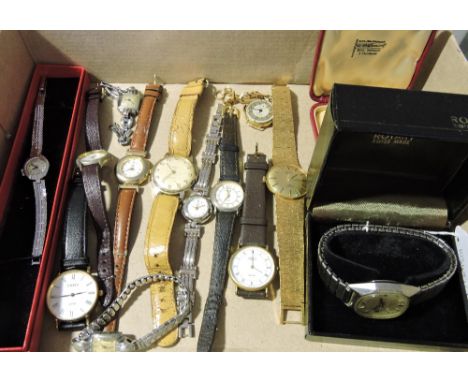 A collection of assorted ladies and gents wristwatches, 1950s to modern including Ingersoll, Rotary etc. 