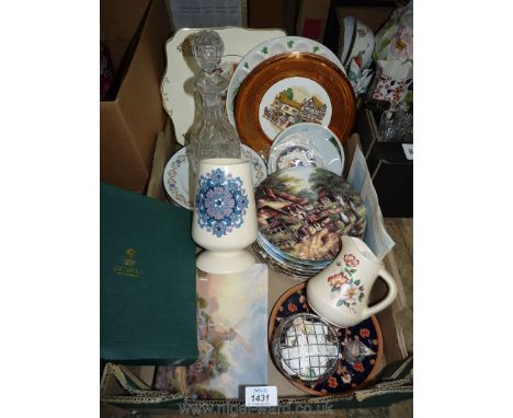 A quantity of china including collectors plates including Wedgwood Country Days, Royal Worcester Ltd by Thomas Kinkade, two d