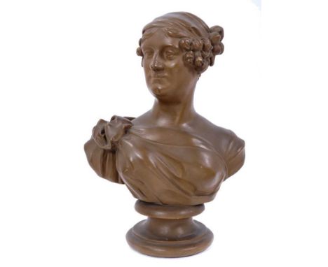 Lucius Gahagan (d. 1866) plaster bust of a lady, signed and dated 1825 to reverse, 36cm highCondition report: Correction to c