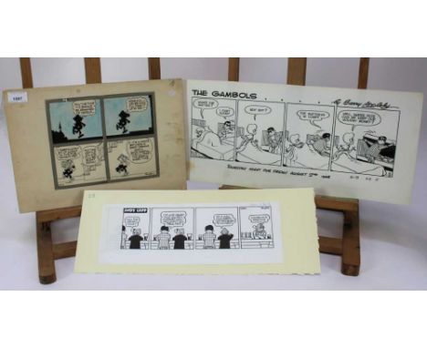 Reginald Smythe (1917-1998) two original cartoons, both signed, the first dated 31-5-75, 26 x 38cm, another dated 15 Dec 98, 