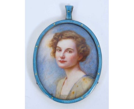 English School, circa 1920, miniature portrait on ivory depicting a young woman, Anne Bowes-Lyon (later Princess Anne of Denm