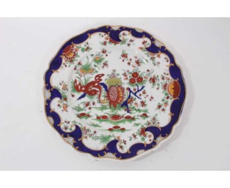 A Chamberlain's Worcester Jabberwocky pattern plate, circa 1840, 22.5cm diameter 