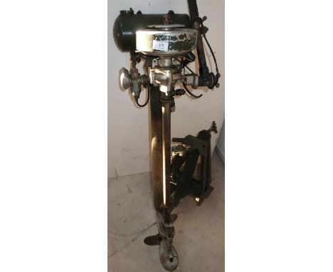 Military issue seagull outboard engine with mounting bracket and fuel can 
