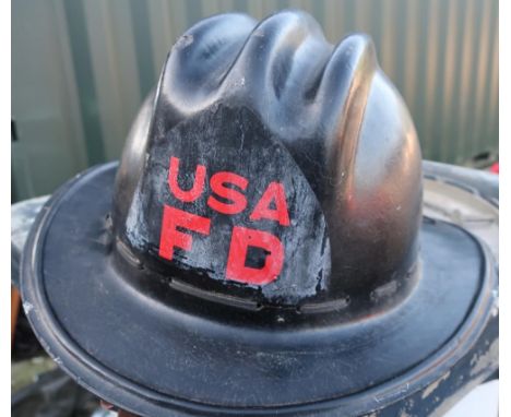 Composite body USA Fire Department helmet with leather liner 