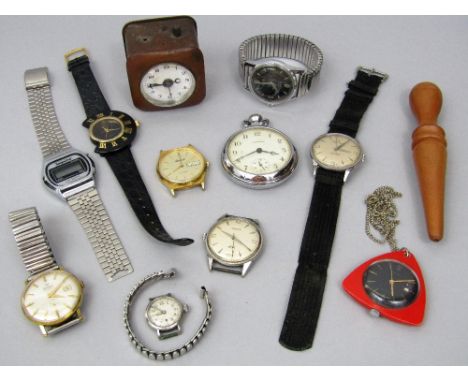 A mixed collection of 1950s and later vintage watches to include Sekonda Deluxe 18 jewel bracelet watch, Smiths, Prescimax; t