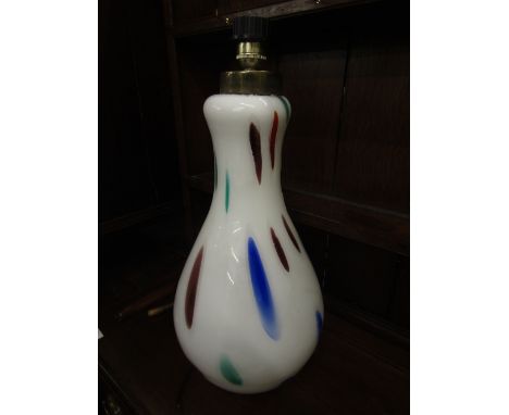 Murano type glass baluster lamp, 56 cm high