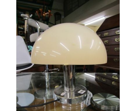 Guzzini type mushroom lamp, with plastic shade and chrome base