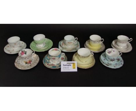A quantity of various decorative tea wares including Royal Grafton, Royal Worcester Stardust pattern, Hammersley Violet patte