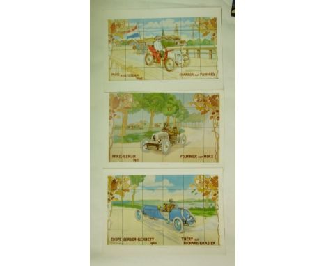 A set of twelve coloured prints showing the Michelin House ceramic panels, published by Automobile Fine Art Ltd, 1985, 45 x 6