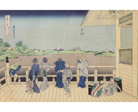 Takamizawa Ukiyoe Kenkyusho - Sazai-Do of the 500 Rakanji Temple from the 36 Views of Mount Fuji by Hokusai, woodcut print, 2